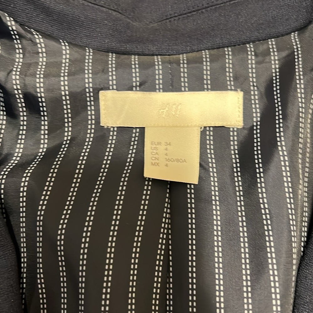 H&M Dark Blue Blazer with Pinstripe Lining - Picture 2 of 3